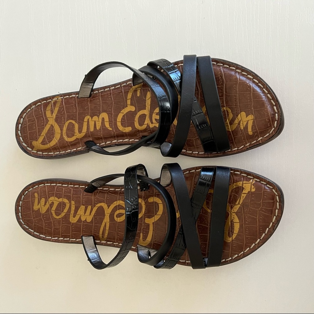 Sam Edelman Black Strappy Sandals Slides Size 9